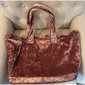 Tabitha Webb Magenta Pink Crushed Velvet Hobo Bag Purse Women's